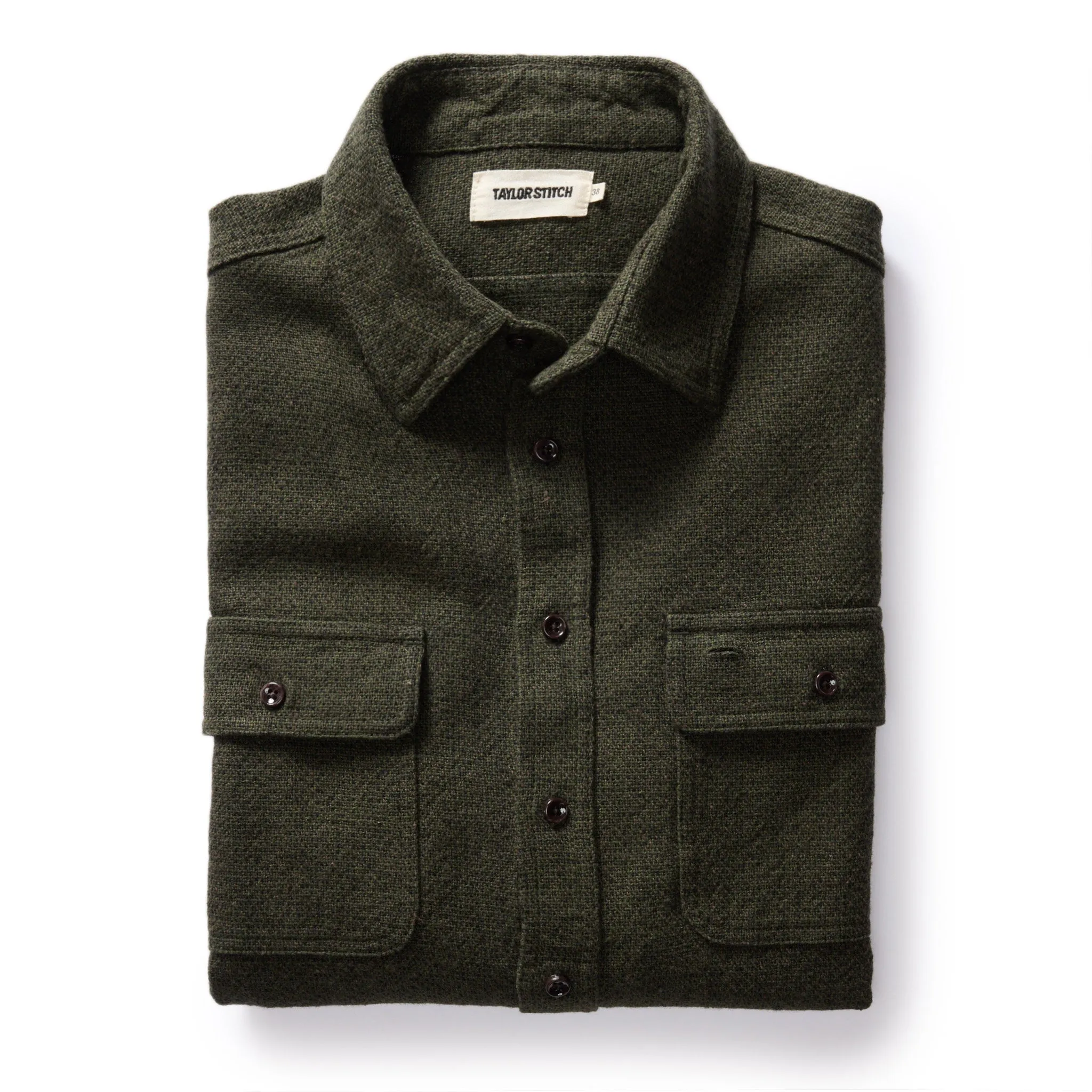 The Ledge Shirt in Dark Forest Linen Tweed