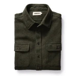 The Ledge Shirt in Dark Forest Linen Tweed