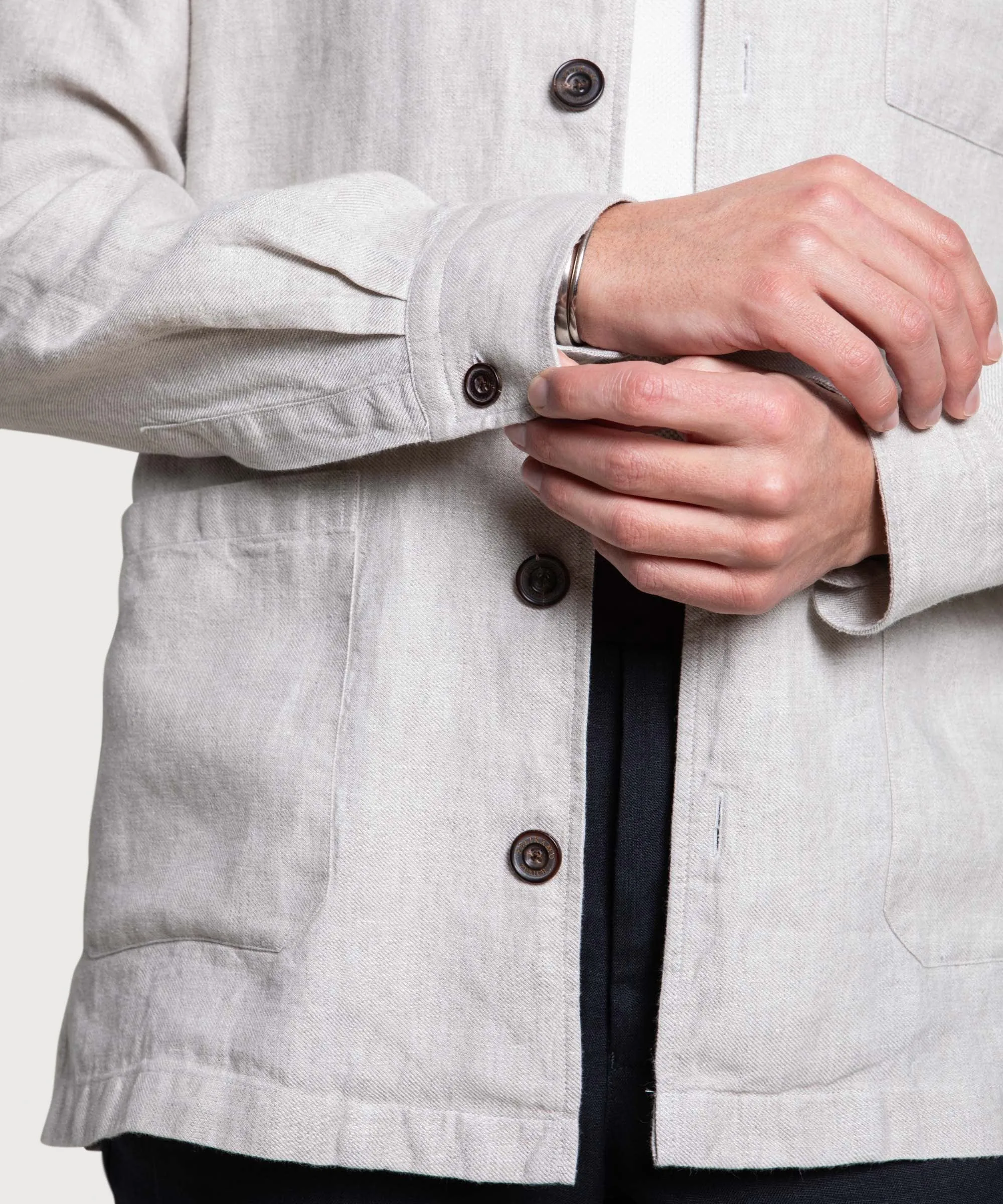 Twill Linen Shirt Jacket