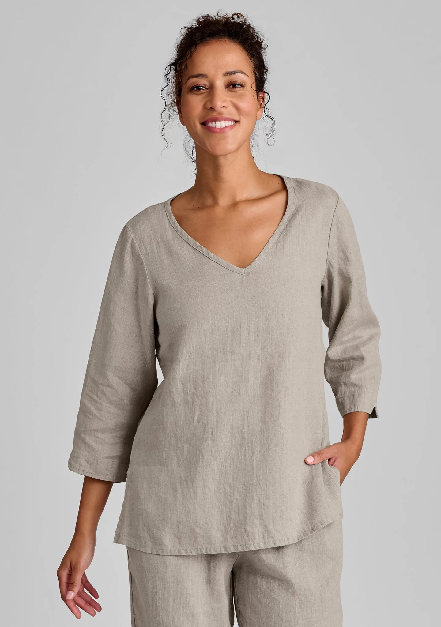 V Pullover - Linen Shirt