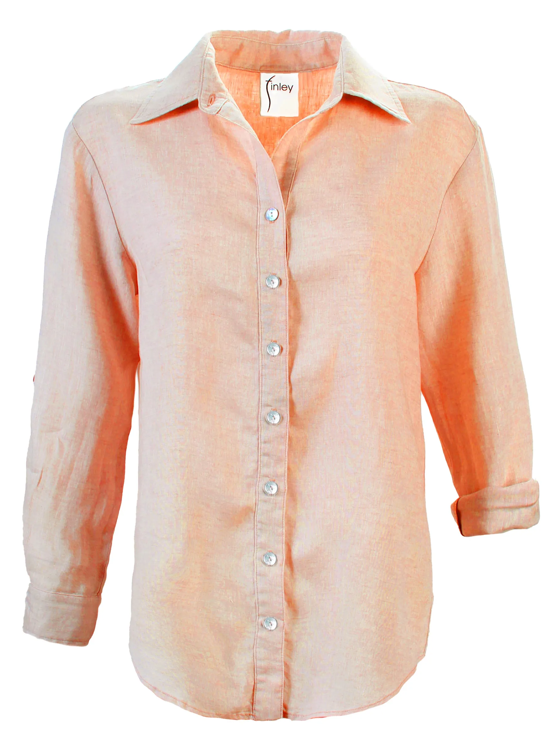 Washed Linen Monica Oversized Shirt Blush Pink