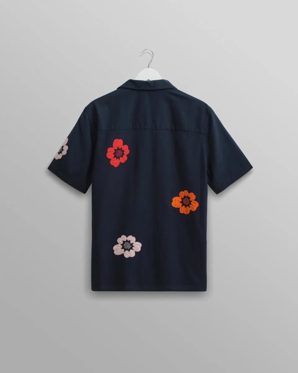 Wax L. DIDCOT SS SHIRT APPLIQUE FLORAL NAVY