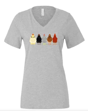 Women's Chicken V-Neck Tshirt