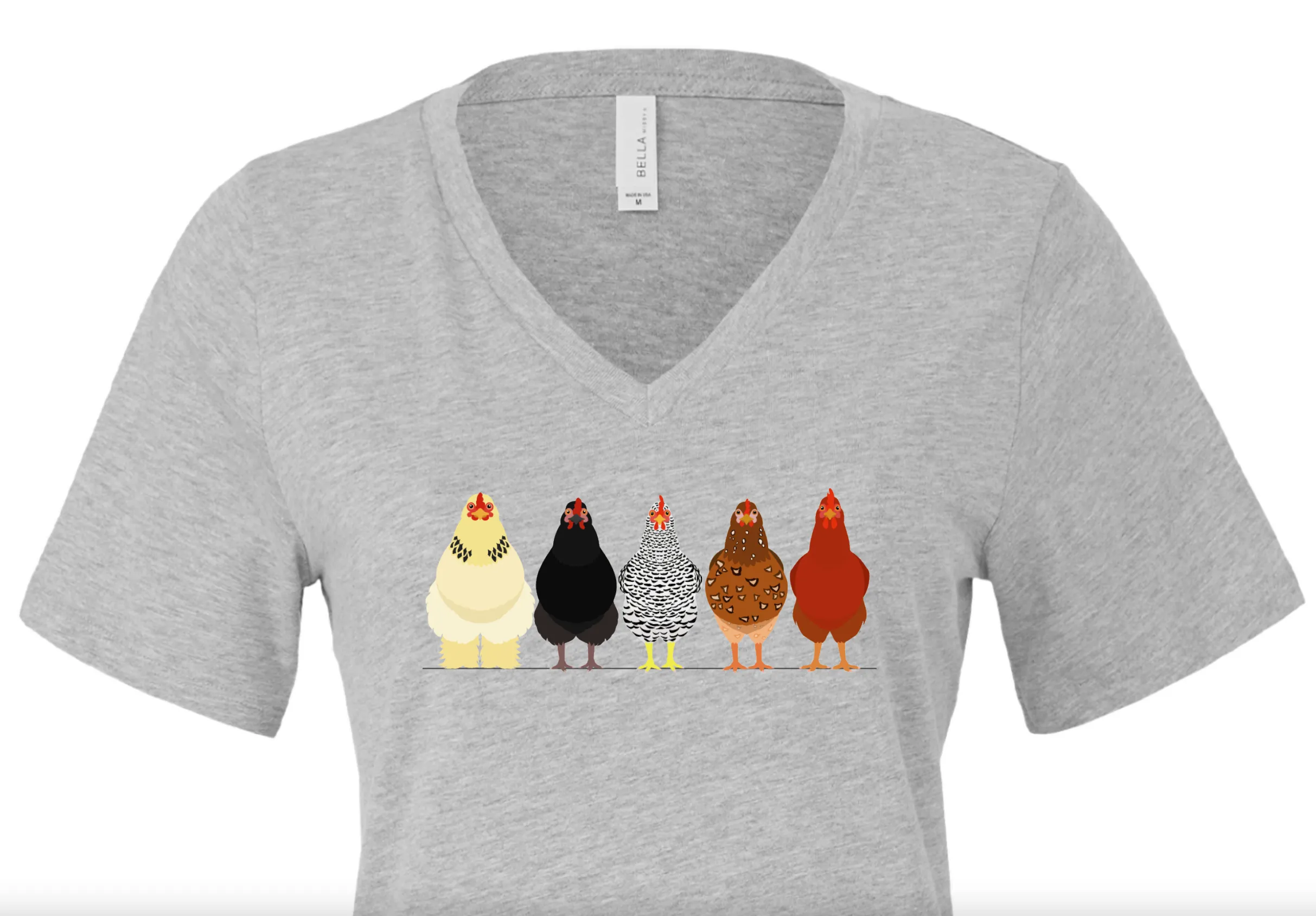 Women's Chicken V-Neck Tshirt