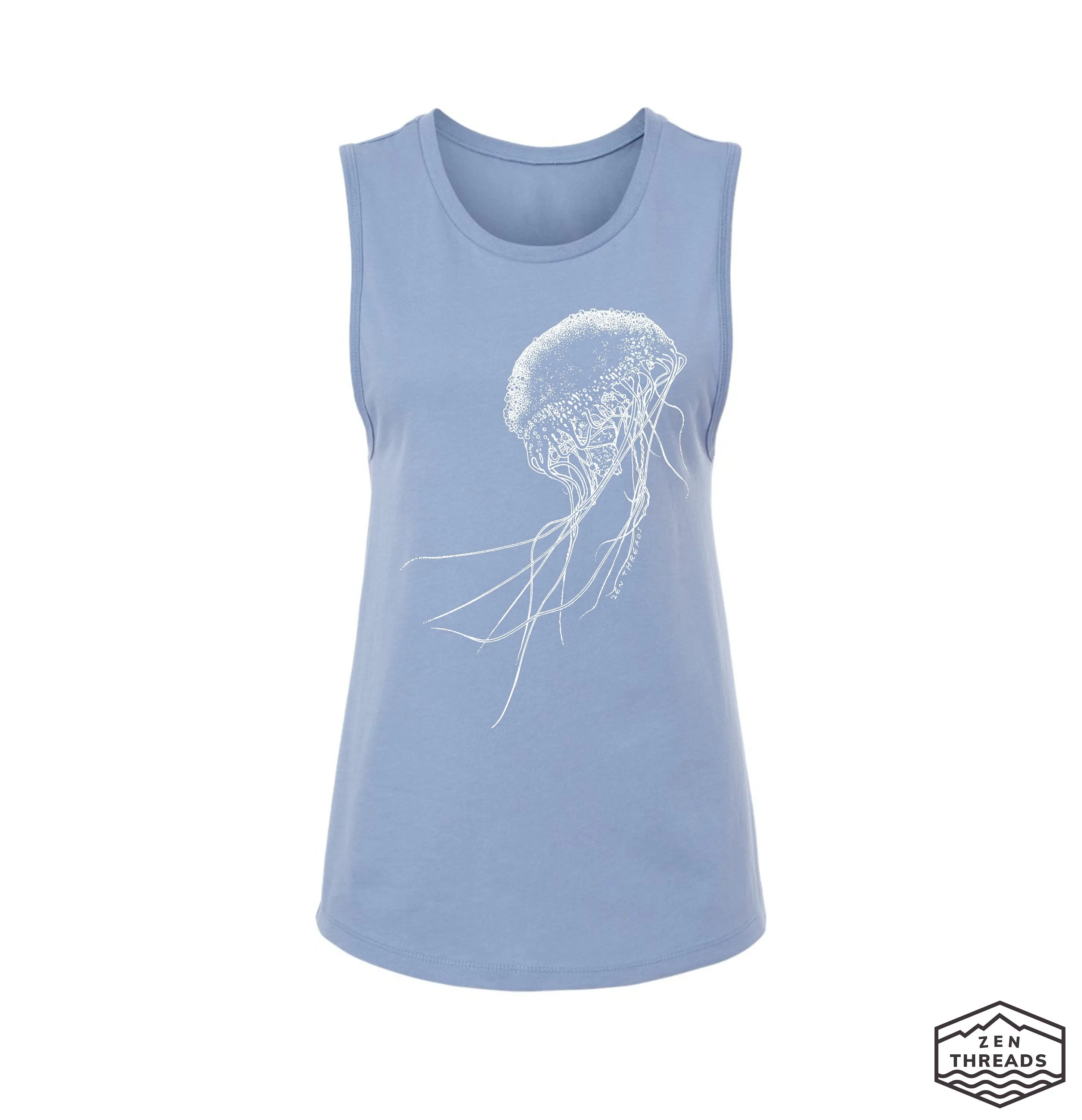 Womens JELLYFISH Muscle Tank workout fitness tee ocean lover jelly fish squid top t-shirt octopus beach wear apparel sea life