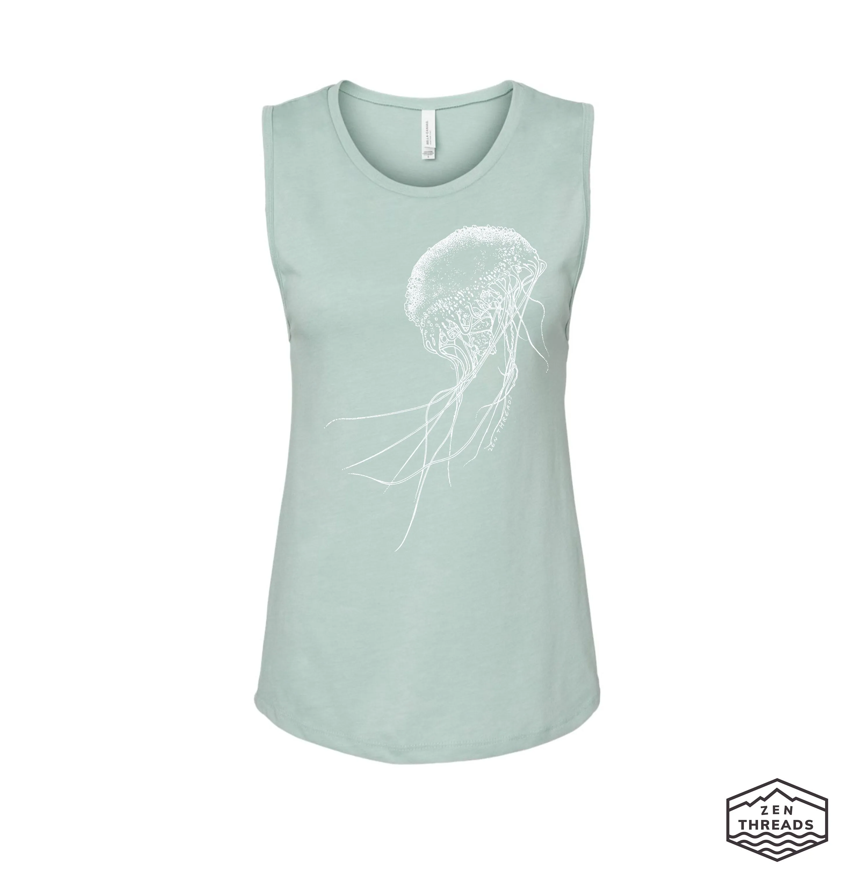 Womens JELLYFISH Muscle Tank workout fitness tee ocean lover jelly fish squid top t-shirt octopus beach wear apparel sea life