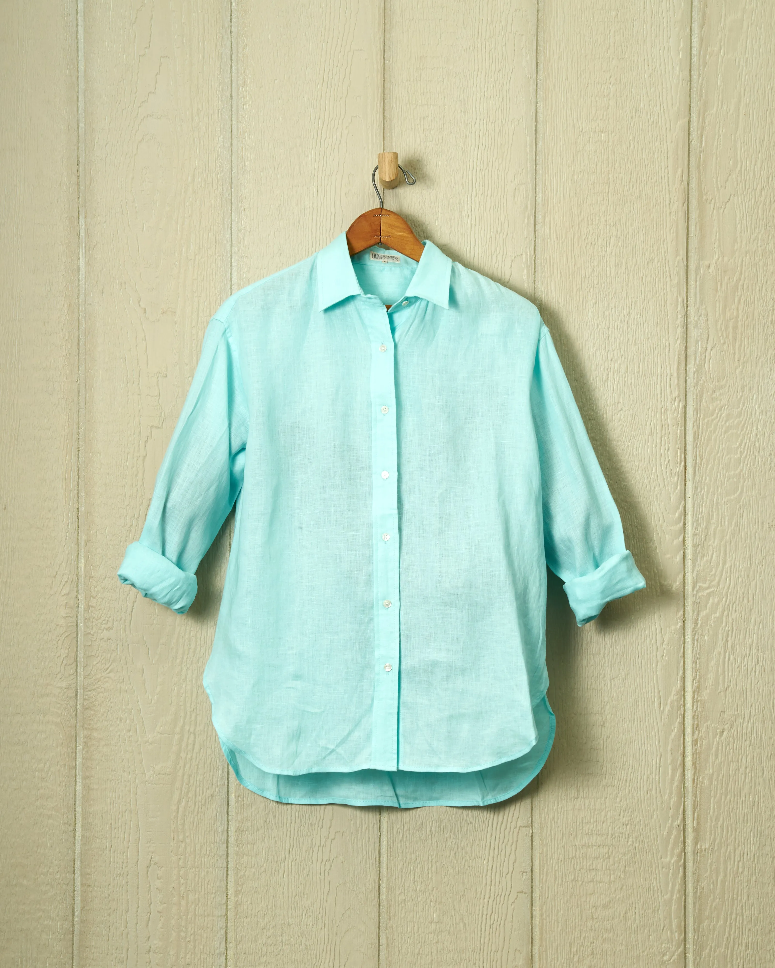 Women's Linen Shirt in Seafoam