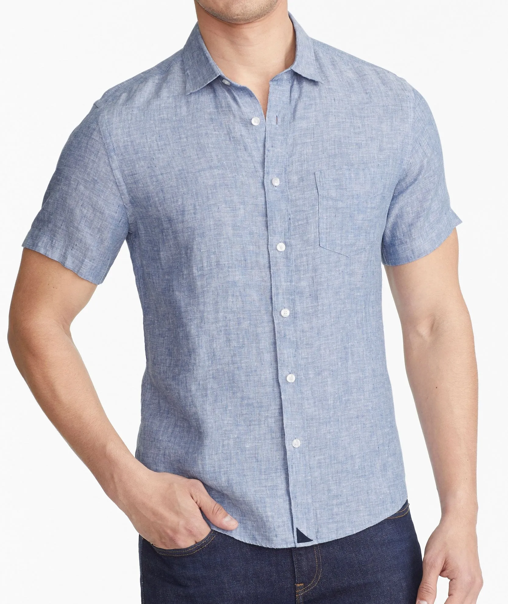 Wrinkle-Resistant Short-Sleeve Linen Valente Shirt - FINAL SALE