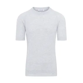 Zattura Linen Knitted Short Sleeve T-shirt (Light Grey)